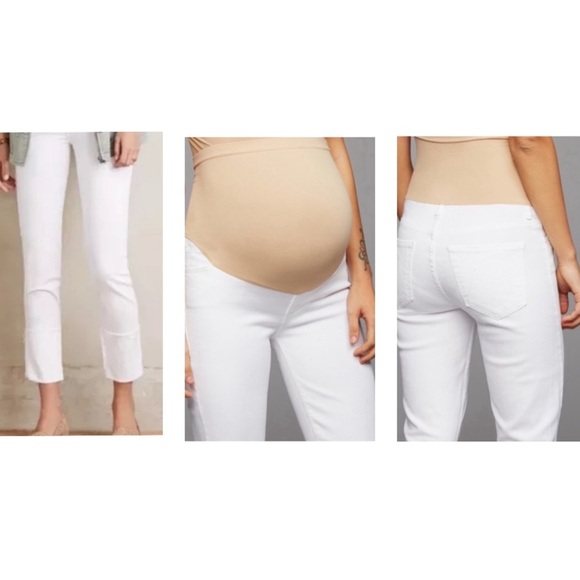 Mother Denim X P Collection | Maternity Pony Boy Cropped Slim Straight Sz 29/8 - Picture 1 of 13